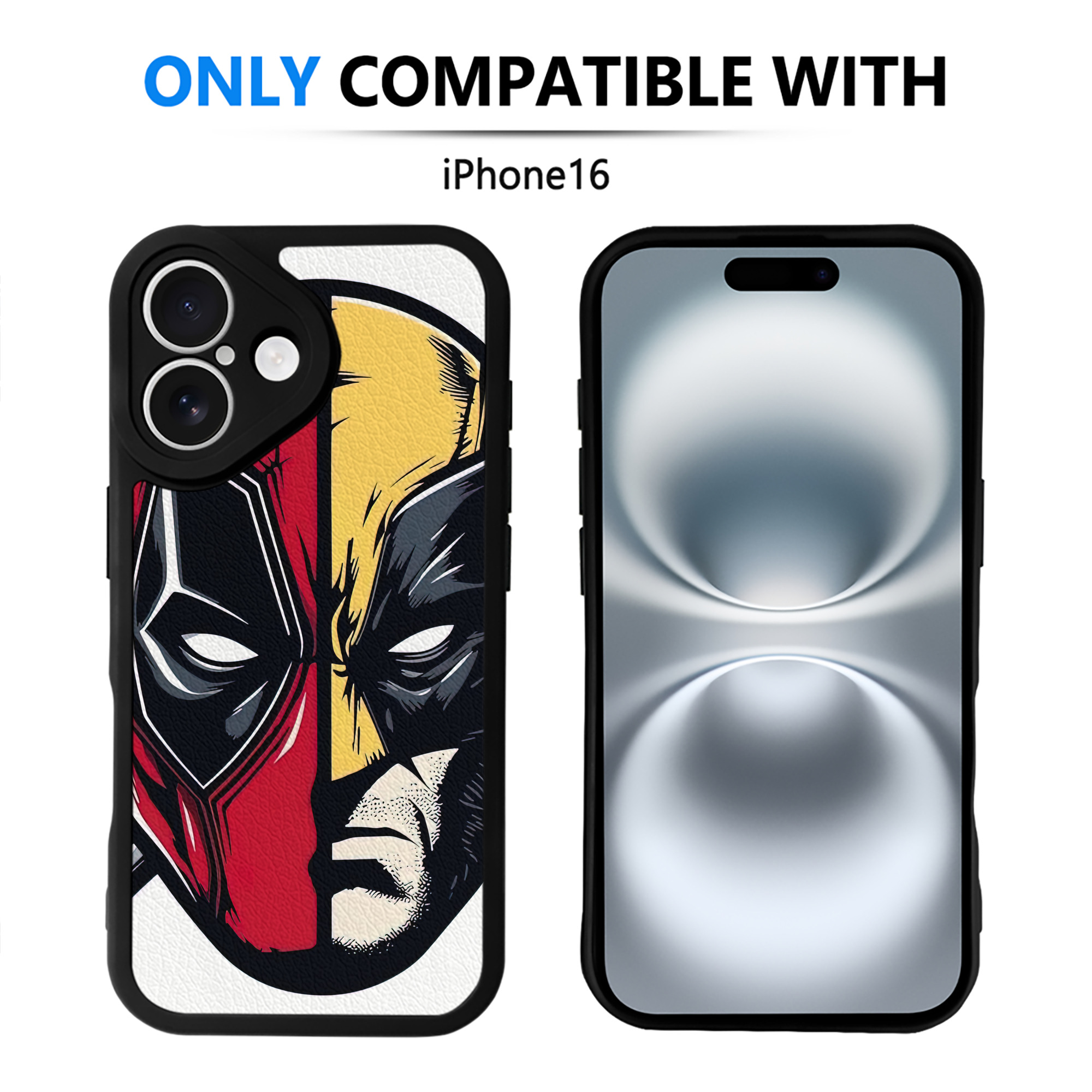 （画像用） Deadpool デッドプール 【iPhone 16シリーズ対応】シリコンスマホケース（レザー調） 材質：シリコン